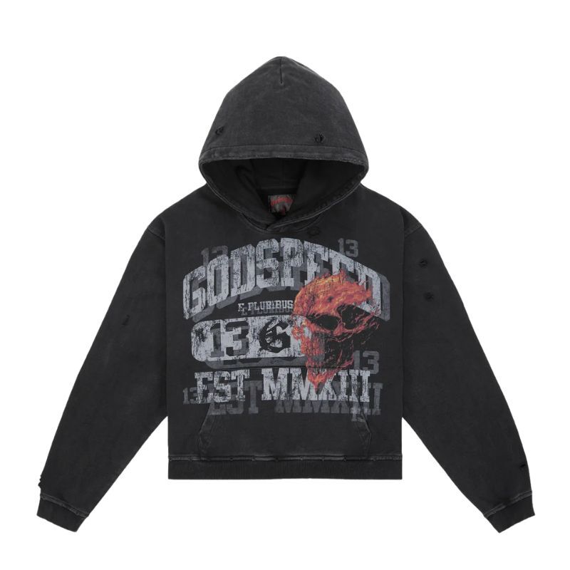 Godspeed Seeing Double Black Wash Hoodie Godspeed Seeing Double Black Wash Hoodie